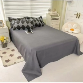 Double Bed Set Comforter Diamond Grid Gray Bedding Nordic Duvet Cover 240x220 Euro with Bed Sheet Linen Couple Queen Size