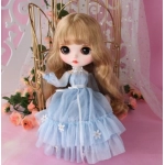 ICY DBS Blyth Doll 1/6 BJD Blue Princess Flower Dress Anime Doll Clothes