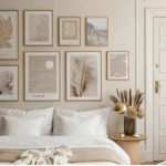 Beach Maple Leaf Abstract Painting Posters Canvas Painting Landscape Landscape Art Posters Beige Nordic Wall Frames Living Room